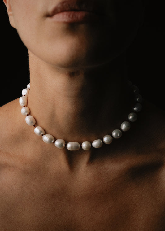 Organic Pearl Collar Necklace