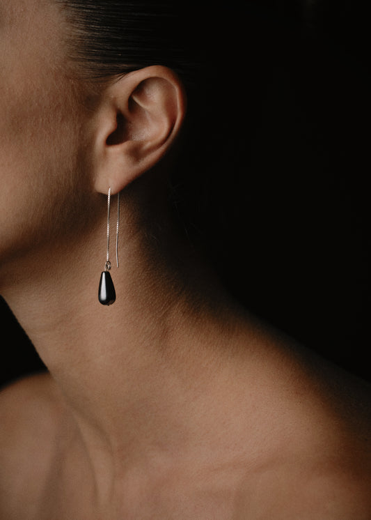 Drop Hematite Earrings