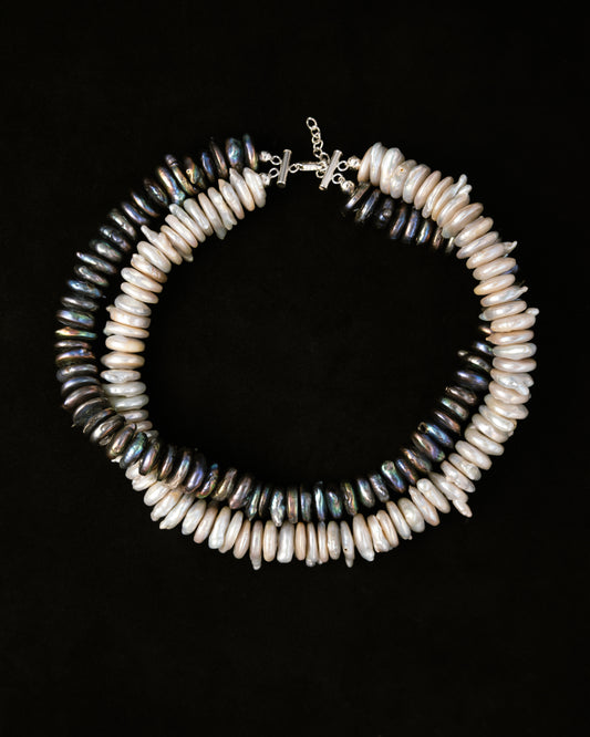 Indigo Pearl Collar Necklace