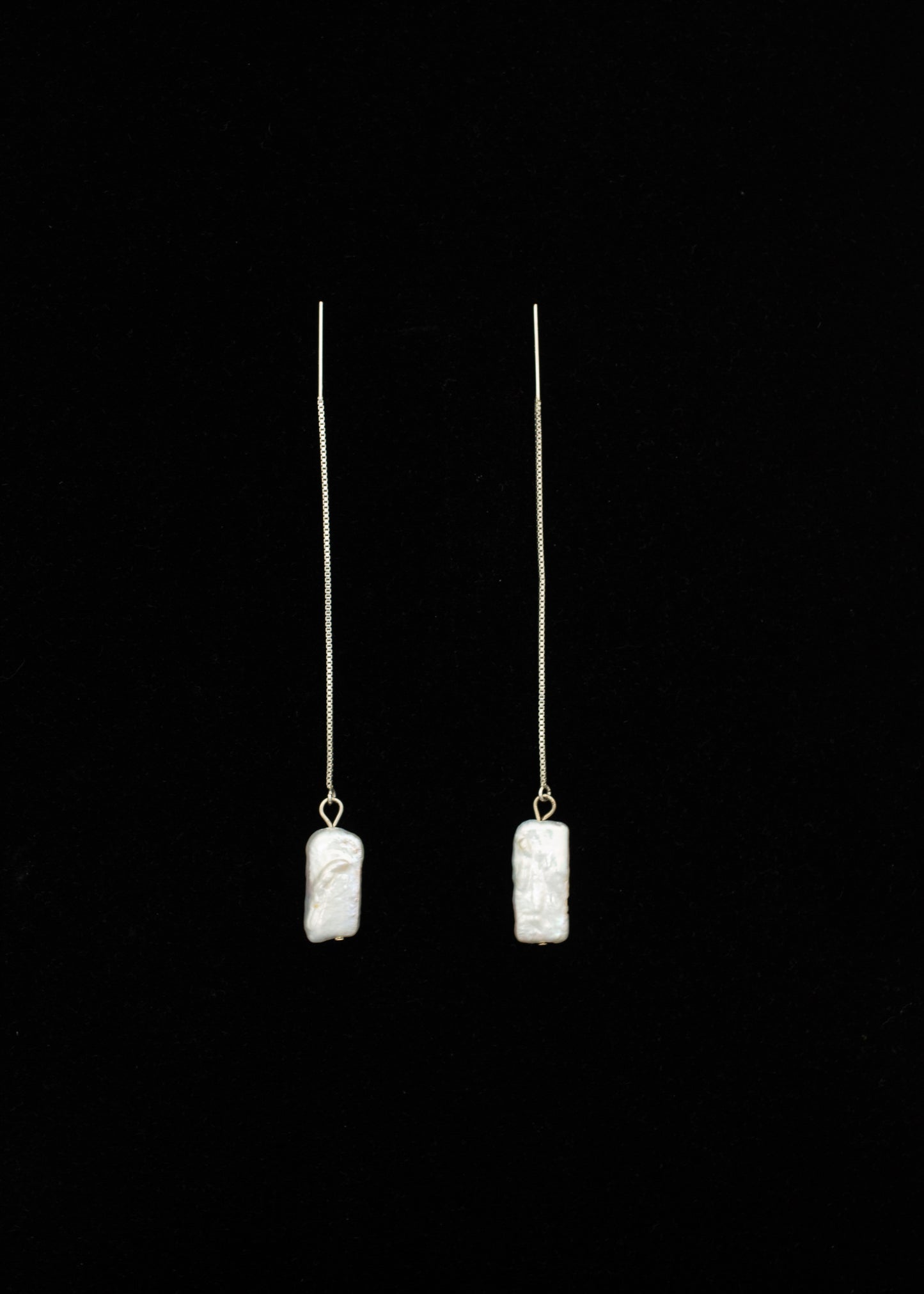 Square Pearl Drop Earrings