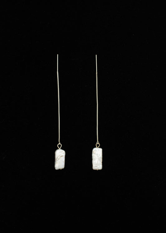 Square Pearl Drop Earrings