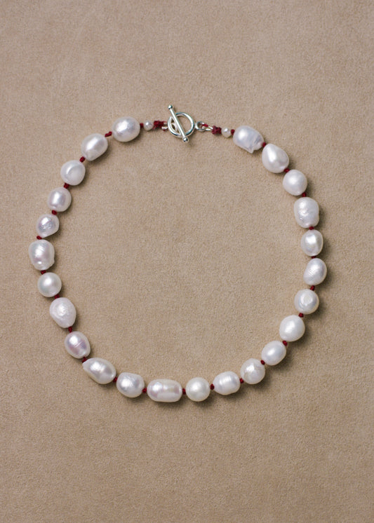 Organic Pearl Collar Necklace