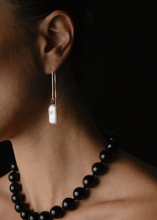 Square Pearl Drop Earrings