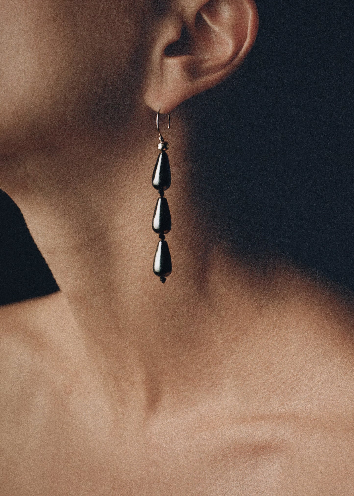Three Drop Hematite Earrings
