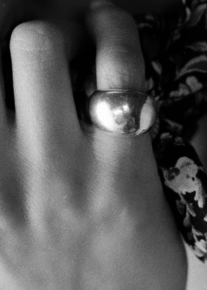 Bold Bubble Silver Dome Ring