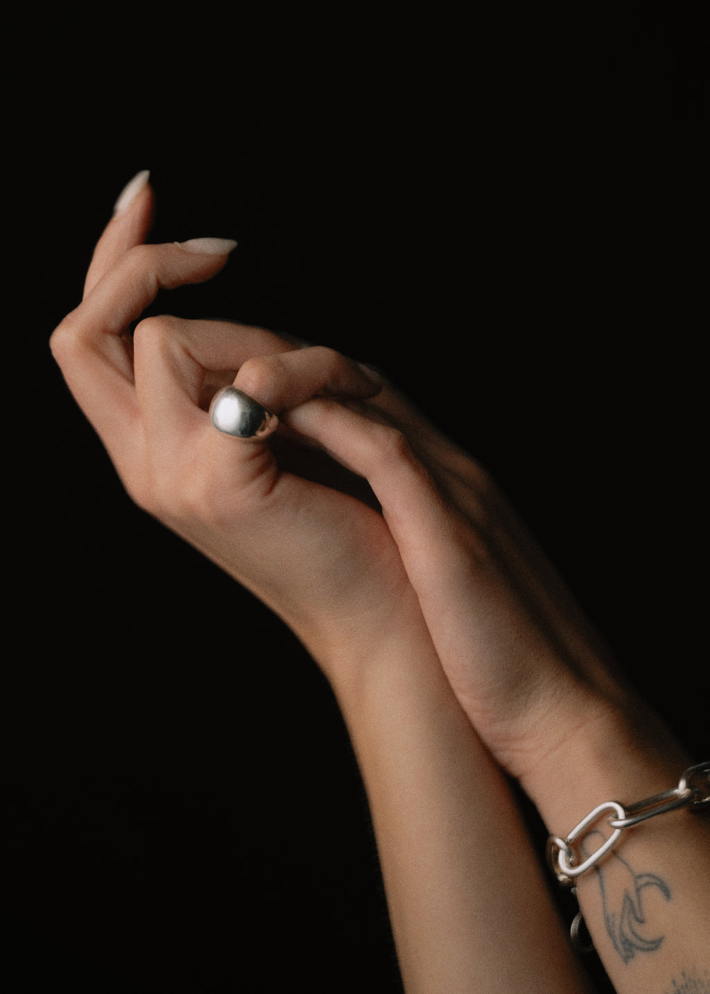 Bold Bubble Silver Dome Ring